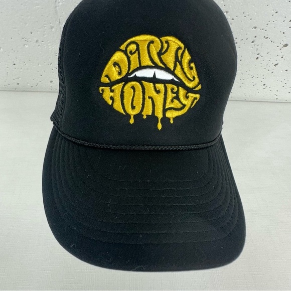 Dirty Honey Black & Yellow Band Logo On A Cobra Adjustable Trucker Hat - Picture 3 of 13